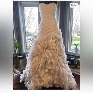 Maggie Sottero White Strapless Tie Back Gown